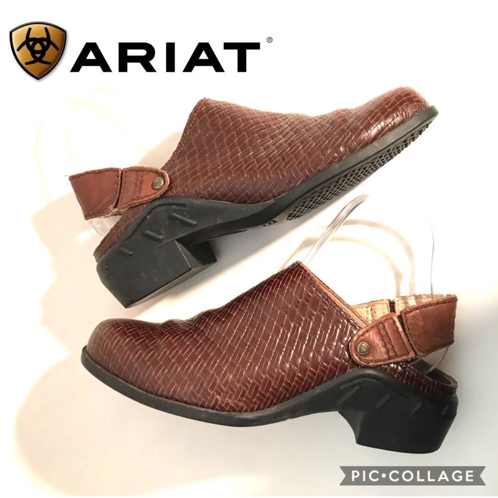 Ariat Woven Leather Slingback Shoes Mules Sz 6.5